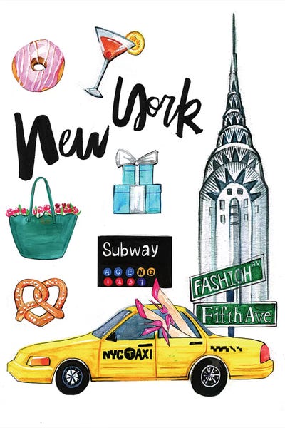 Kids Transportation Art: New York by Rongrong DeVoe