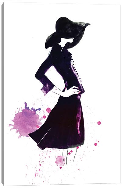 Shadow Girl Canvas Art Print - Women's Suit Art