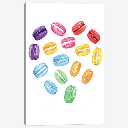 We Heart Macaroons Canvas Print #RDE81} by Rongrong DeVoe Canvas Art Print