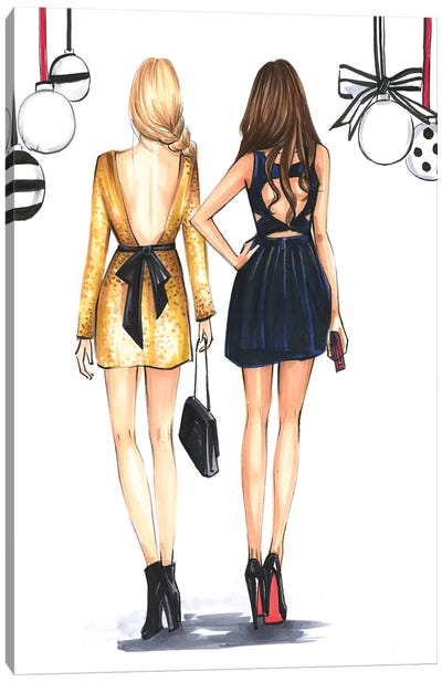 Fashionista Best Friends Canvas Art Print - Dress & Gown Art