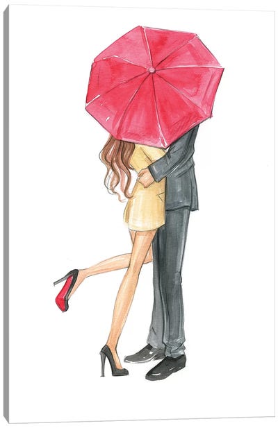 Love Is In The Air Canvas Art Print - Umbrella Art