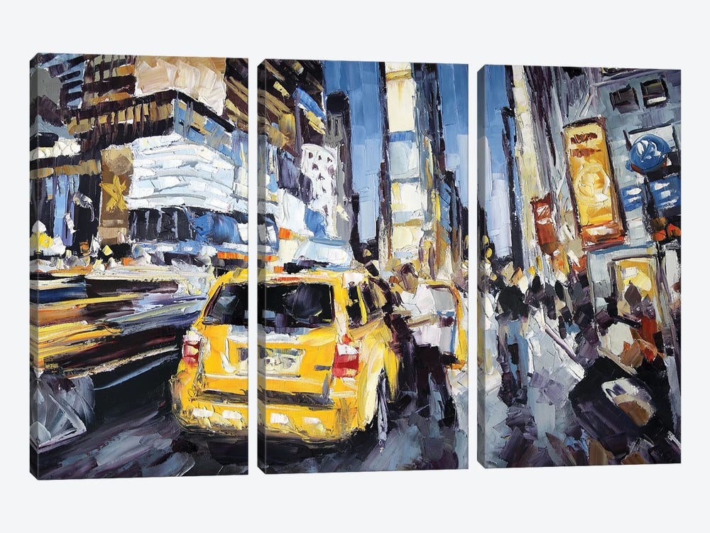 7th Ave & 45th by Roger Disney 3-piece Canvas Print