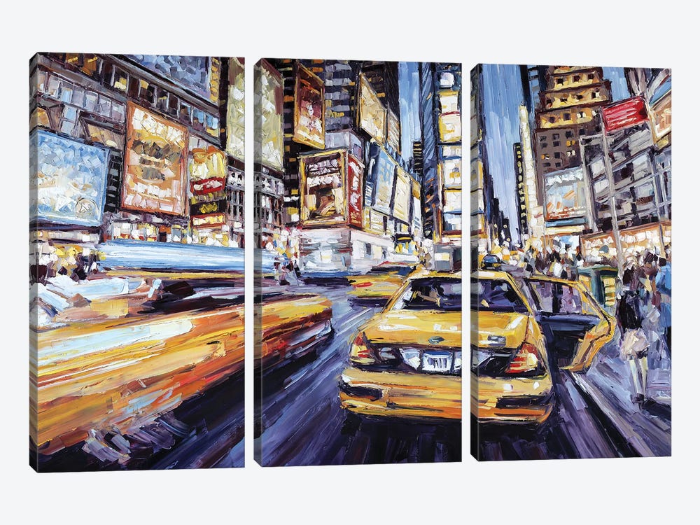 7th Ave & 47th by Roger Disney 3-piece Canvas Art Print