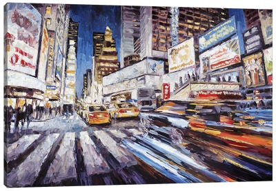 7th Ave South Of 47th Canvas Art Print - Roger Disney