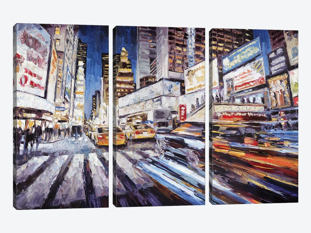 7th Ave South Of 47th by Roger Disney 3-piece Art Print