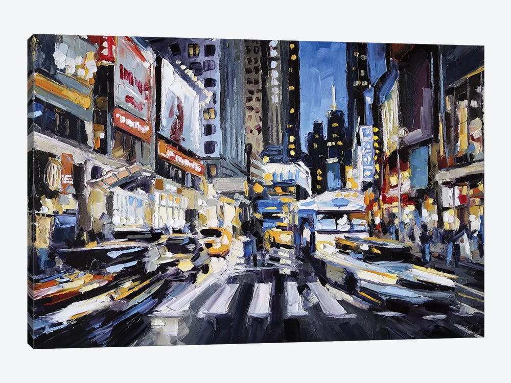 Broadway & 47th by Roger Disney 1-piece Canvas Print