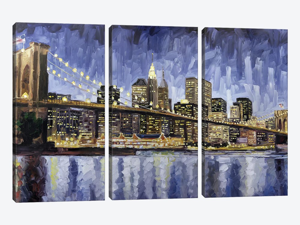 Brooklyn Bridge by Roger Disney 3-piece Canvas Art