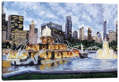 Buckingham Fountain Canvas Art Print - Roger Disney