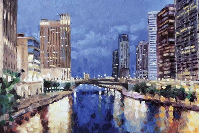 Chicago River by Roger Disney canvas print