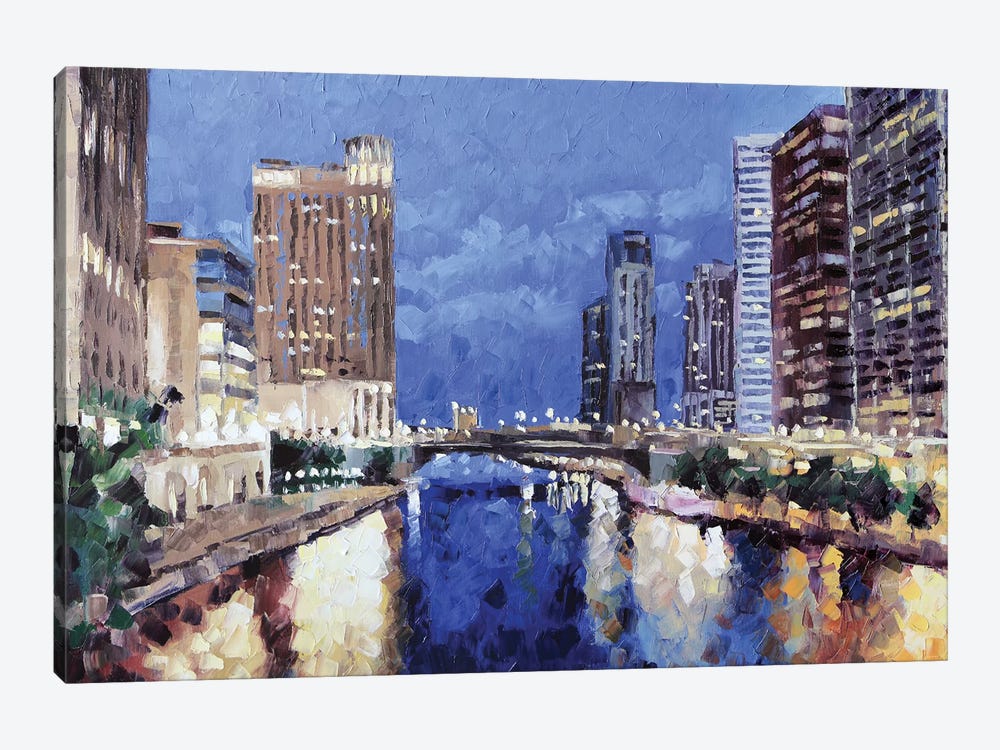 Chicago River by Roger Disney 1-piece Art Print