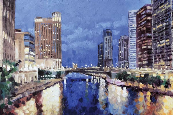 Artistic Travels: Chicago River by Roger Disney
