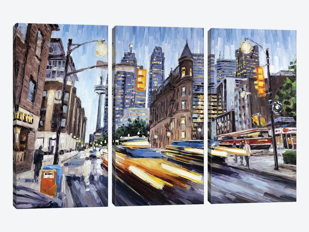 Front St At Church by Roger Disney 3-piece Canvas Art