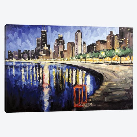 Lake Shore From Lincoln Park Canvas Print #RDI40} by Roger Disney Art Print