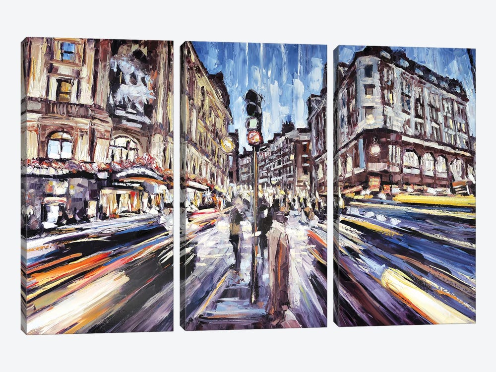 Leicester Square by Roger Disney 3-piece Canvas Print