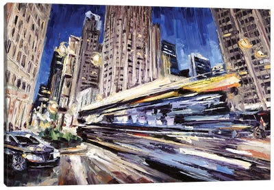 Michigan Ave Above Water St Canvas Art Print - Roger Disney