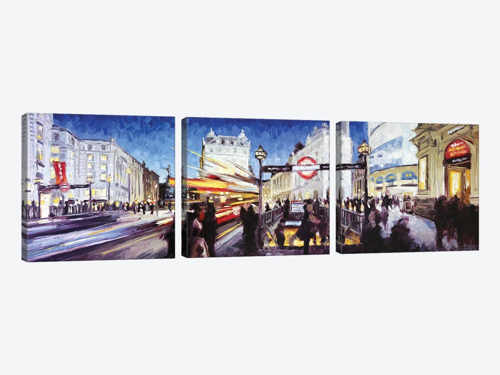 Piccadilly Circus II by Roger Disney 3-piece Canvas Art