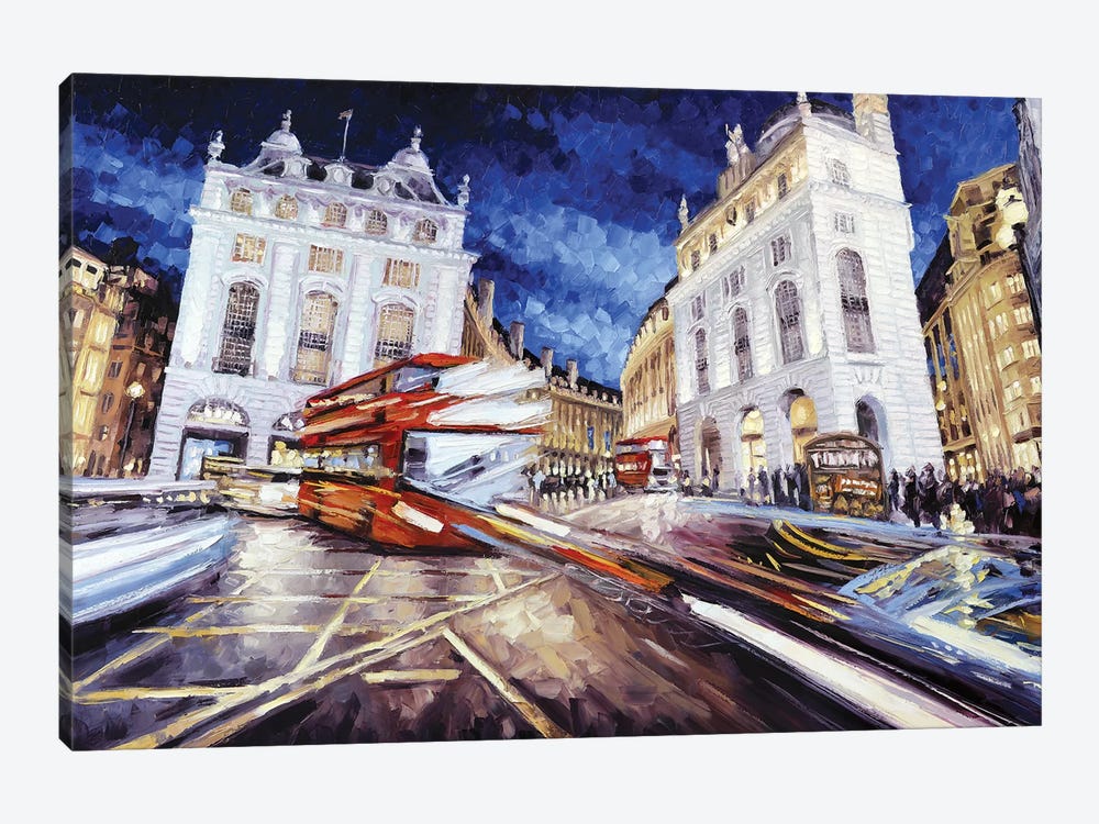 LONDON PICCADILLY CIRCUS PICTURE  PRINT ON FRAMED CANVAS WALL ART DECORATING 