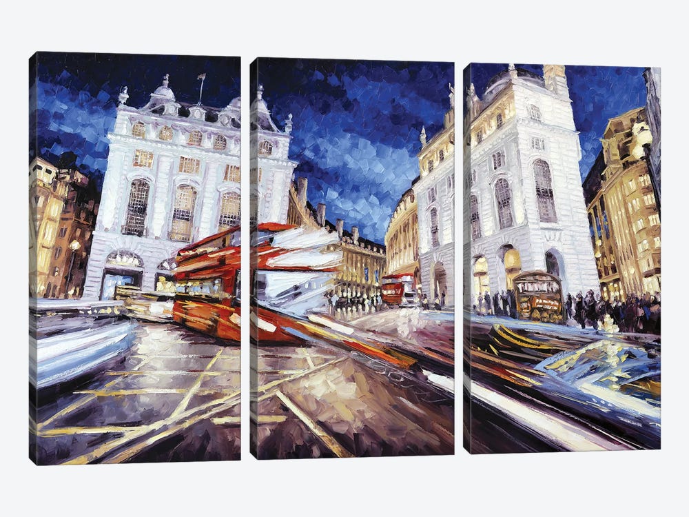 Piccadilly Circus III by Roger Disney 3-piece Canvas Art Print