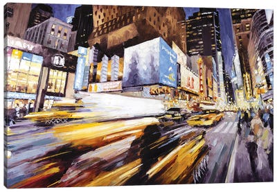 42nd At 8th Ave Canvas Art Print - Palette Knife Prints