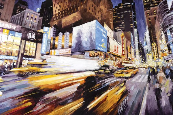 Palette Knife Prints: 42nd At 8th Ave by Roger Disney