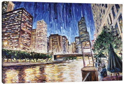 River Esplanade Canvas Art Print - Roger Disney