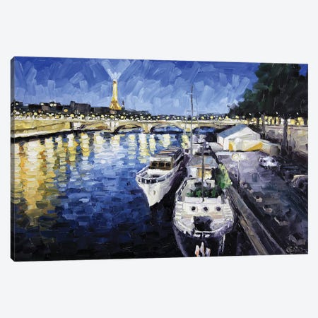 The Seine Canvas Print #RDI69} by Roger Disney Canvas Print