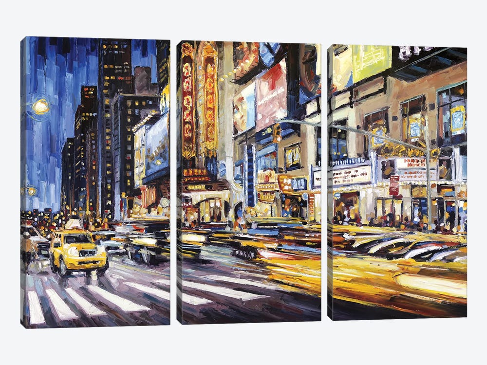 42nd Between 7th & 8th by Roger Disney 3-piece Canvas Art Print