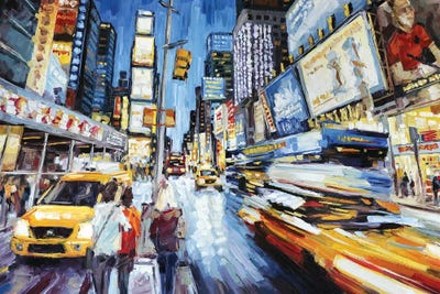 Times Square At Dusk by Roger Disney acrylic art print