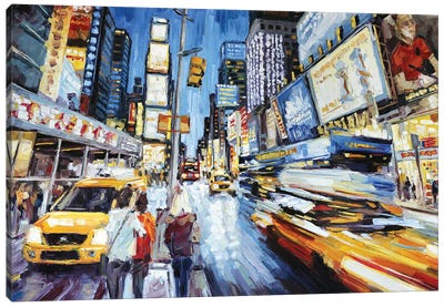 Times Square At Dusk Canvas Art Print - Roger Disney