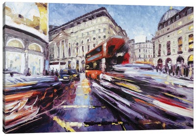 Regent Street at Piccadilly Canvas Art Print - Roger Disney