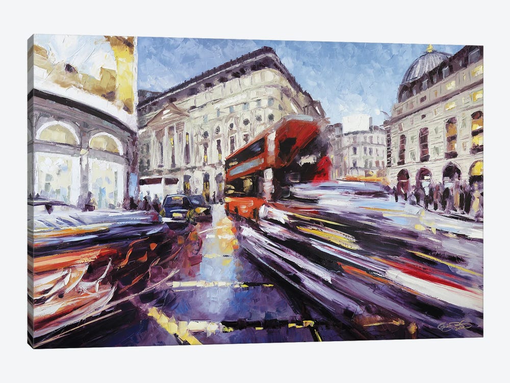 Regent Street at Piccadilly by Roger Disney 1-piece Canvas Artwork