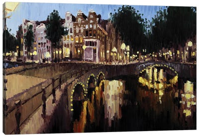 Leidsegracht, Amsterdam Canvas Art Print - Netherlands Art