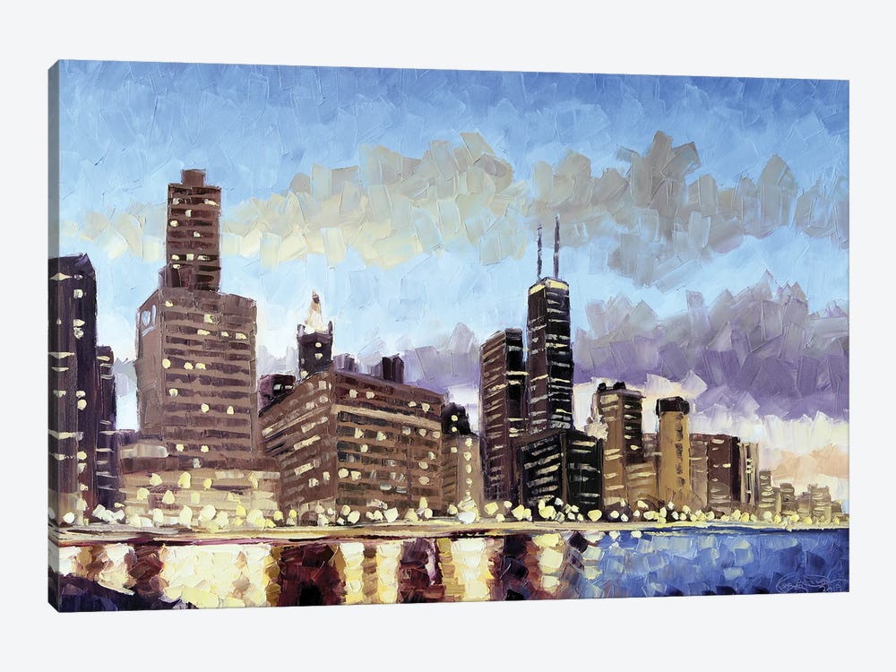 Ohio Street Beach, Chicago by Roger Disney 1-piece Canvas Art Print