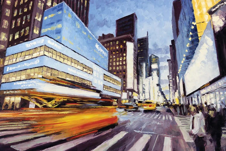 7th Avenue At 50th, Nyc by Roger Disney wall art