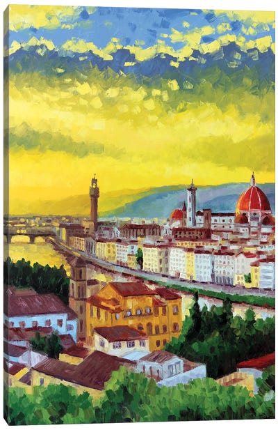 Florence, Italy Canvas Art Print - City Sunrise & Sunset Art