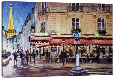 Rue Saint-Dominique, Paris Canvas Art Print - Cafe Art