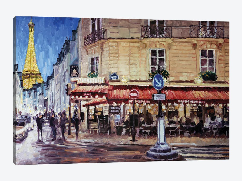 Rue Saint-Dominique, Paris by Roger Disney 1-piece Canvas Wall Art