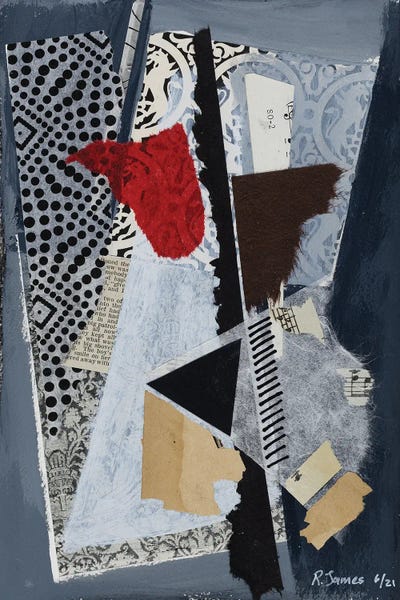 Mixed Media Collage CCXCV by RJamescollage  canvas print