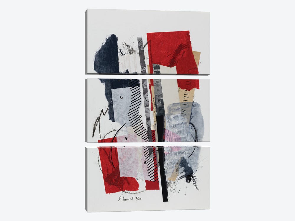 Mixed Media Collage CCXCIV by Randall James 3-piece Canvas Print