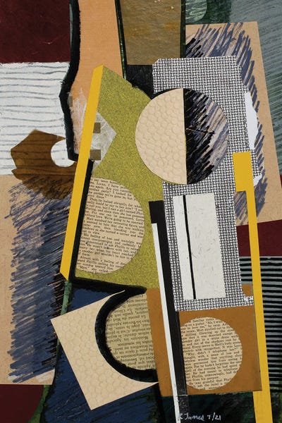 Mixed Media Collage CCCVII by RJamescollage  multi panel art