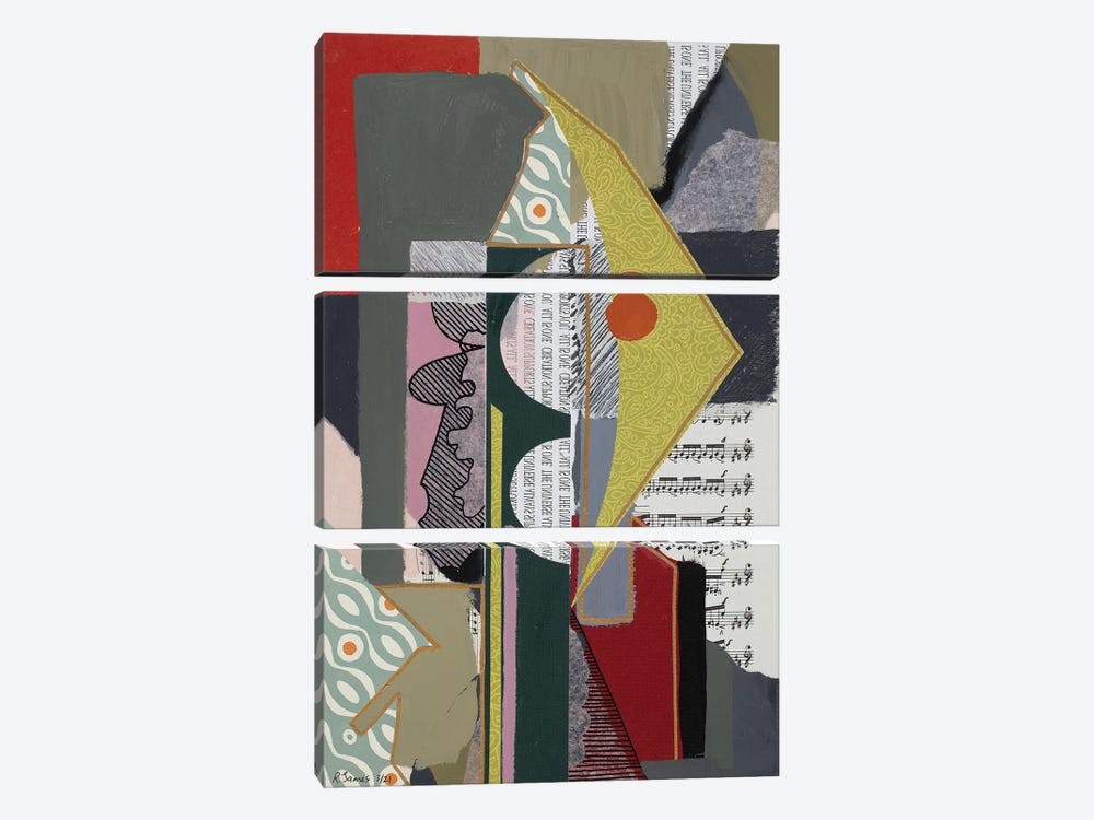 Mixed Media Collage CCXLVIII by Randall James 3-piece Canvas Art Print