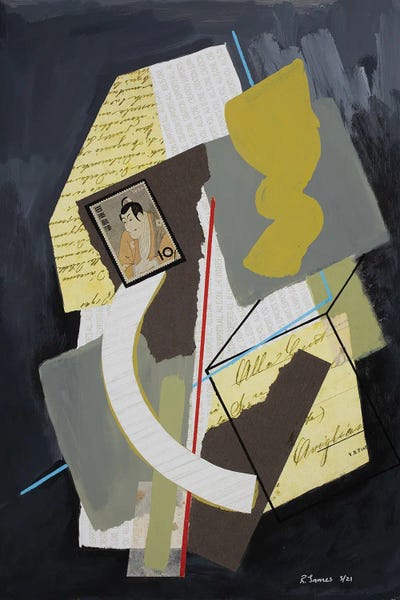 Mixed Media Collage CCLI by RJamescollage  canvas print