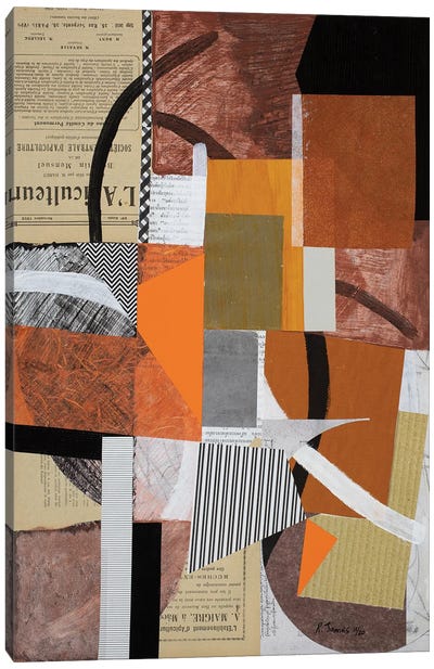 Mixed Media Collage CLXXIII Canvas Art Print - Effortless Earth Tone Abstracts