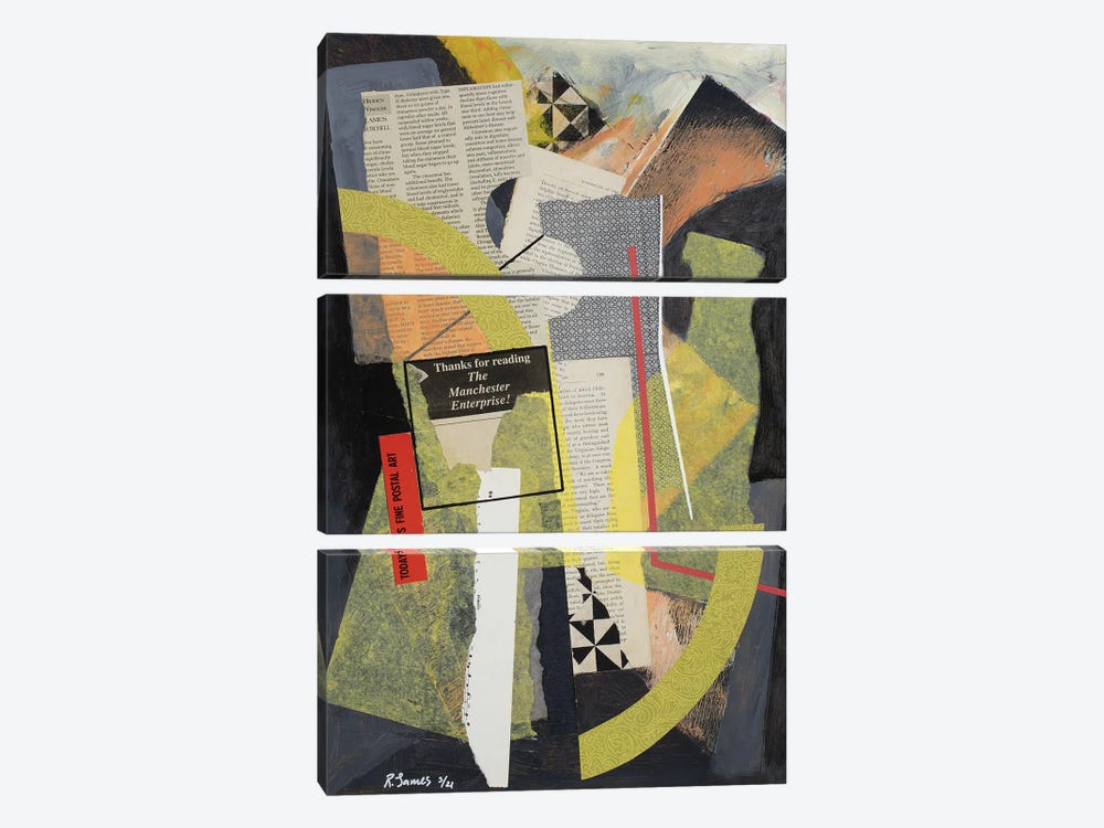 Mixed Media Collage CCLII by Randall James 3-piece Canvas Art Print