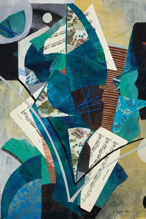 Mixed Media Collage CLV by Randall James wall art