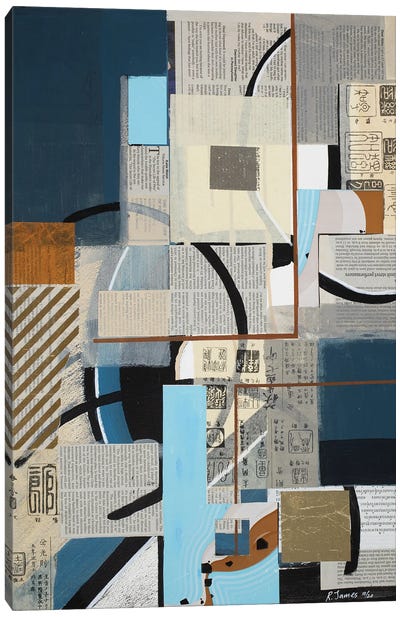 Mixed Media Collage CLIII Canvas Art Print - Effortless Earth Tone Abstracts