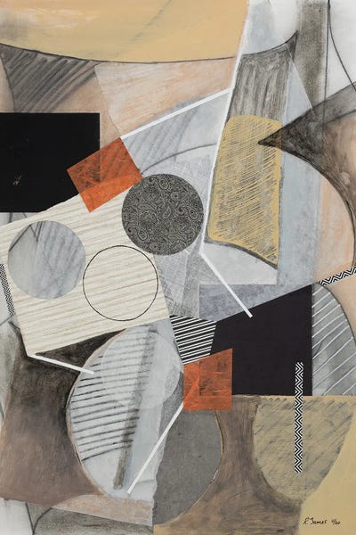 Composition With Vertical Axis V by RJamescollage  multi panel art