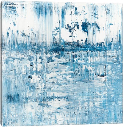 Blue Pond Rainfall Canvas Art Print - Radek Smach