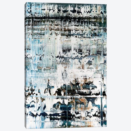 Broken Blue Marbled Canvas Print #RDK17} by Radek Smach Art Print
