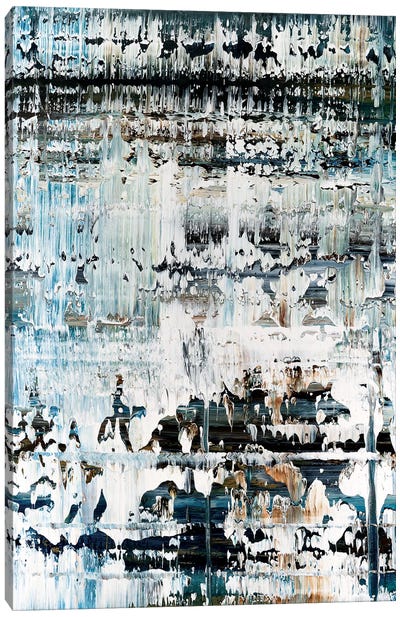 Broken Blue Marbled Canvas Art Print - Radek Smach